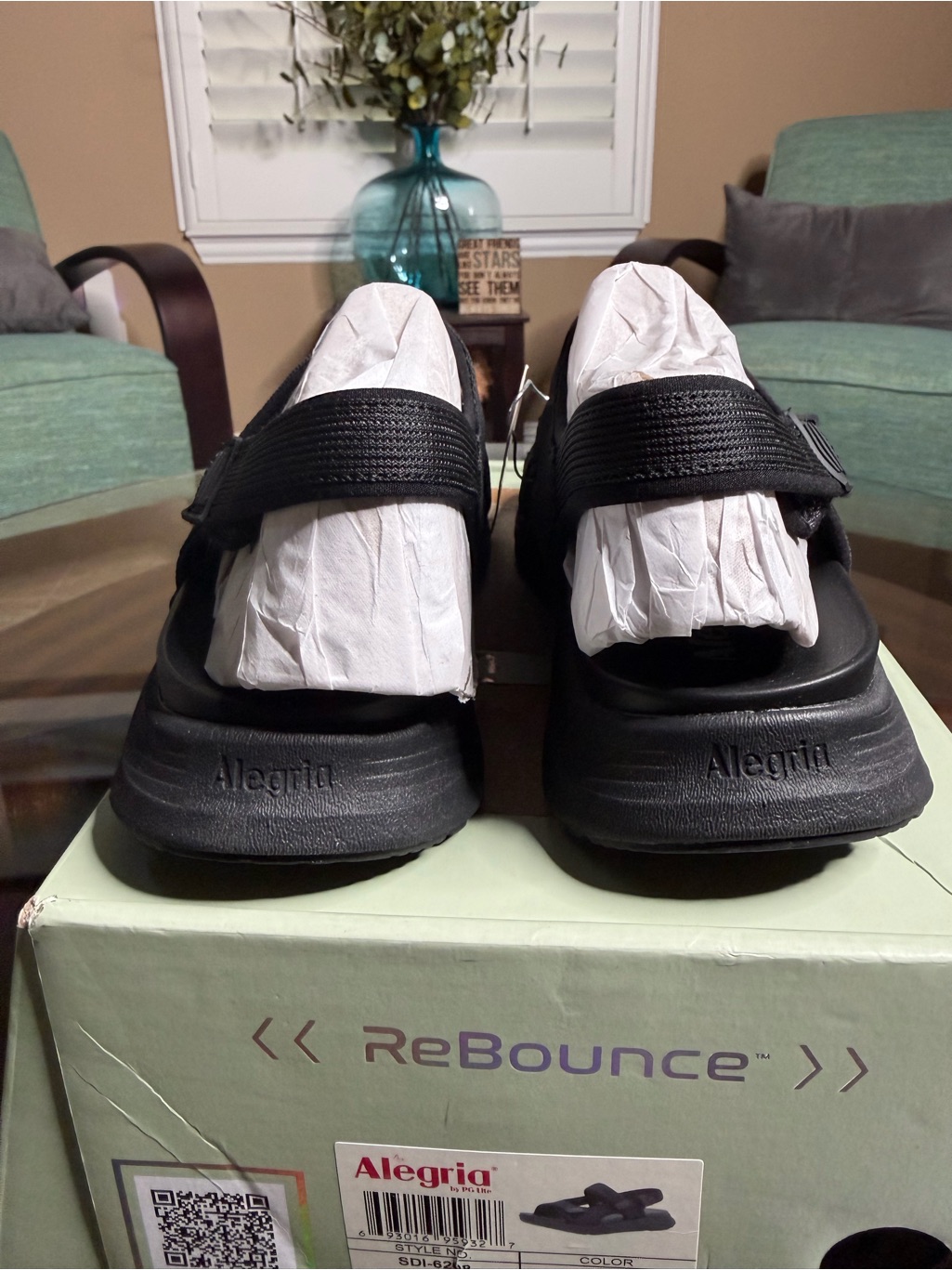 Alegria By Pg Lite Sandie Rebounce Comfort Sandals Black Sz 10 Nwt! — image 7 of 8